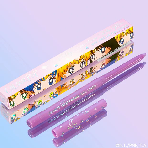 Sailor Moon Crème Gel Liner and packaging with character artwork.